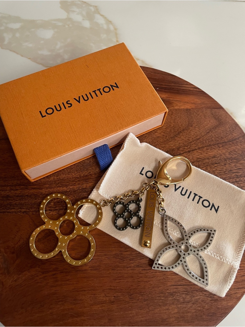 LOUIS Vuitton Bijou Sac Tapage Bag Charm w/Box, Dusty, COA